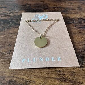 Plunder Gold-Tone Disc Pendant Necklace
